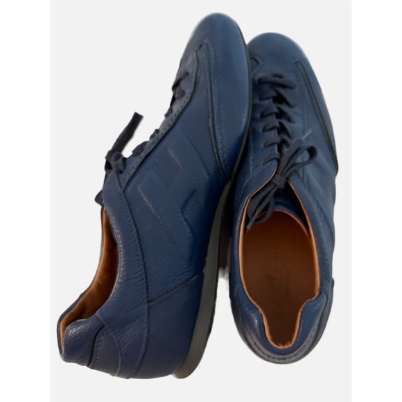 Hogan Other - HOGAN MEN'S LEATHER SNEAKER BLUE LACE UP SZ 9